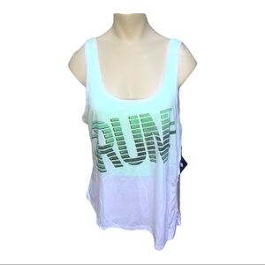 𝅺energie athletic tank top white / lime green